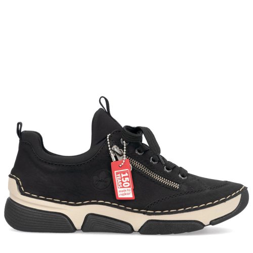 Espadrilles Rieker femme noires profil latéral