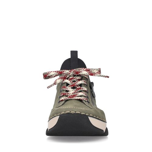 Chaussure Rieker verte pour femme avec lacets multicolores – modèle 45973-54